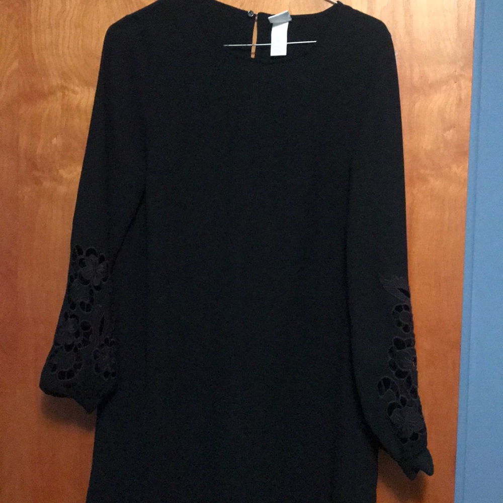 Black dress with lace accents